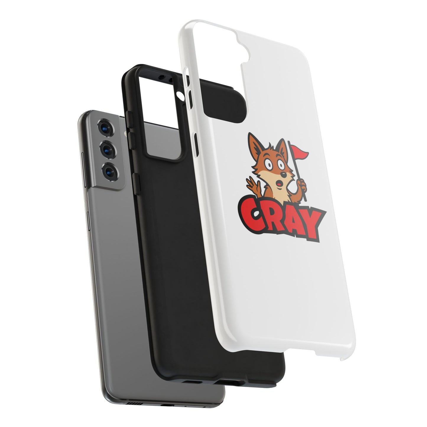 Cray Phone Case - White - Red Flag Fox