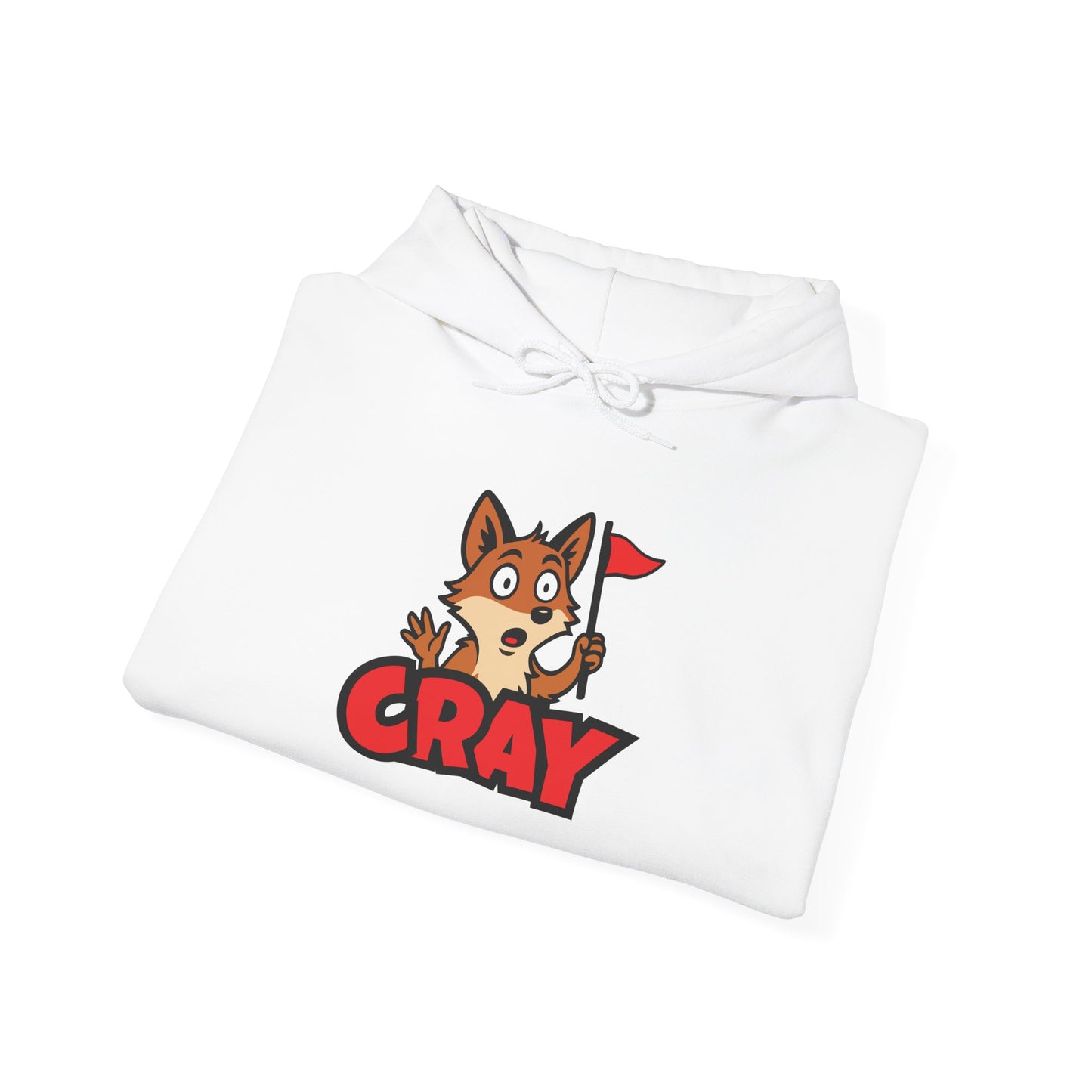 Cray Unisex Hoodie - White - Red Flag Fox