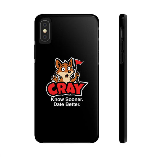 Cray Phone Case (tagline) - Black - Red Flag Fox