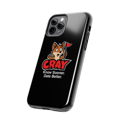 Cray Phone Case (tagline) - Black - Red Flag Fox