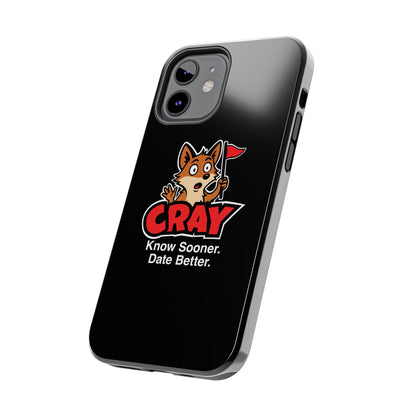 Cray Phone Case (tagline) - Black - Red Flag Fox