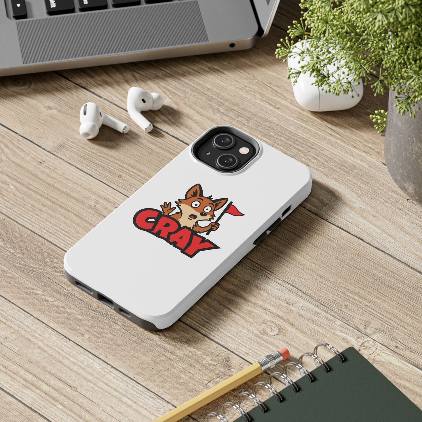 Cray Phone Case - White - Red Flag Fox