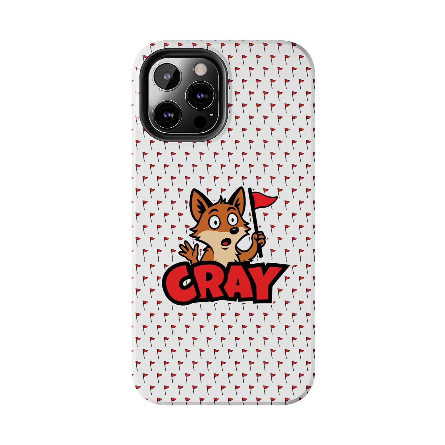 Cray Phone Case - White - Red Flag Fox
