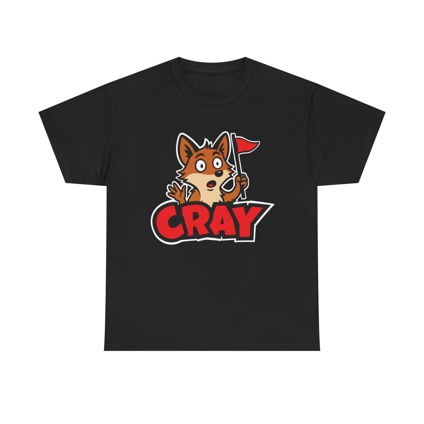 Cray Unisex T-Shirt - Black - Red Flag Fox