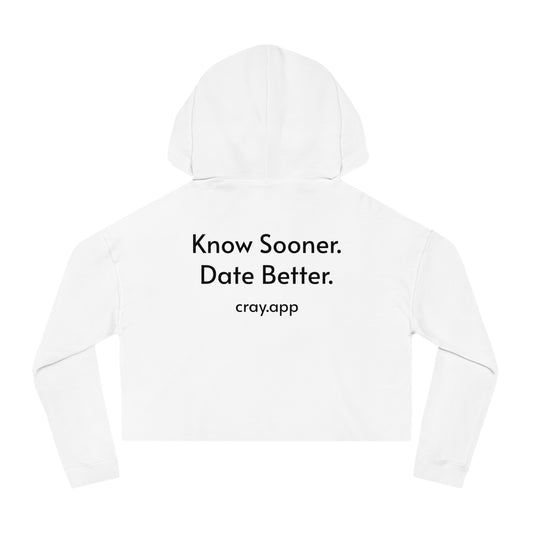 Cray Cropped Hooded Sweatshirt - White - Red Flag Fox