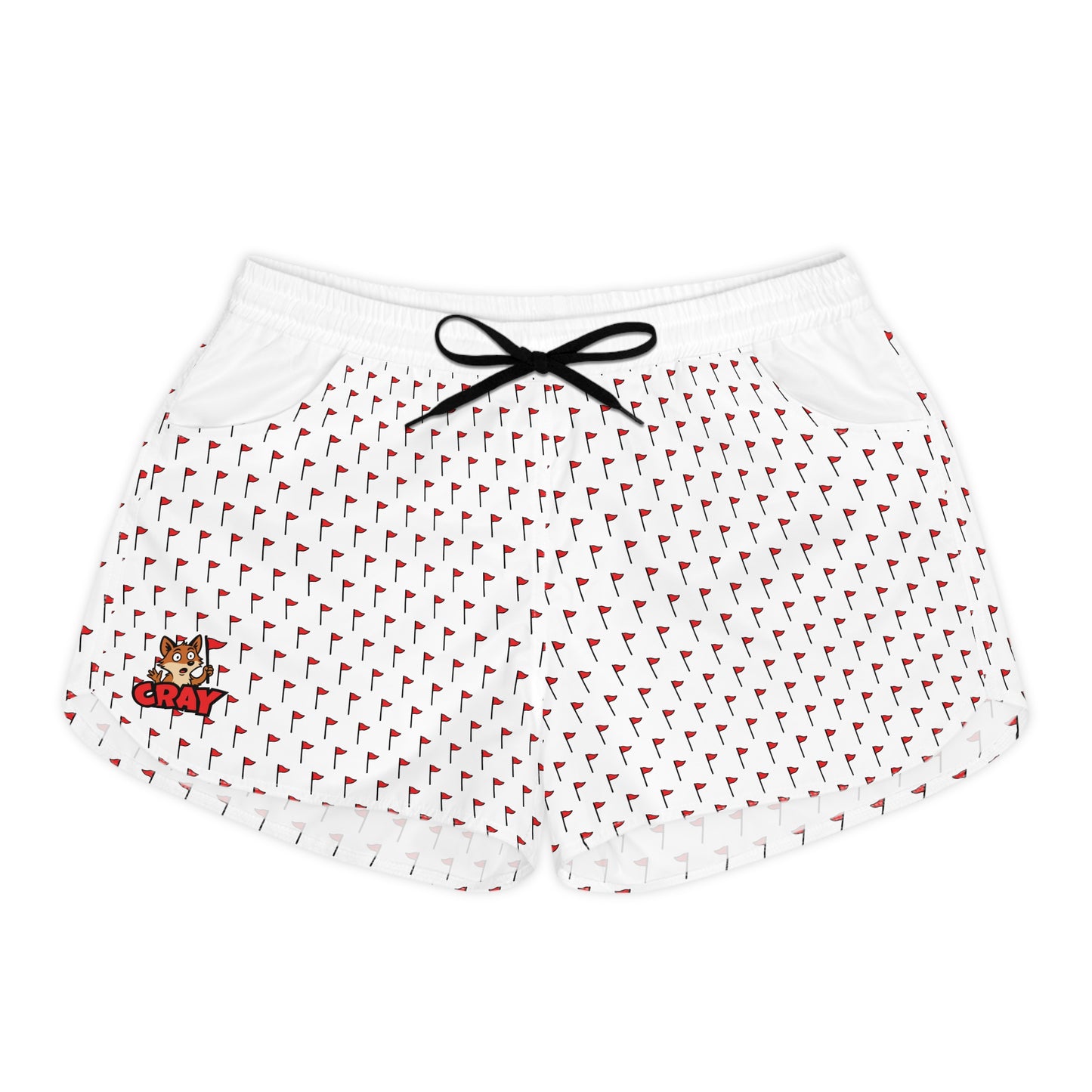 Women's Casual Shorts w/ Flag Pattern and Cray Logo