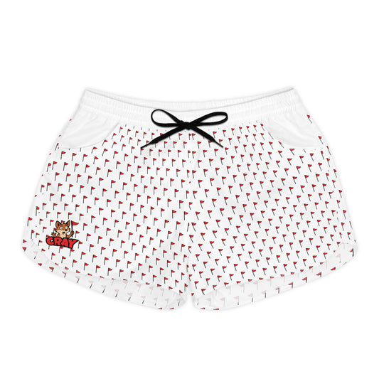 Women's Casual Shorts w/ Flag Pattern and Cray Logo