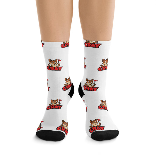Cray Logo Pattern Recycled Poly Socks [Eco-Friendly]