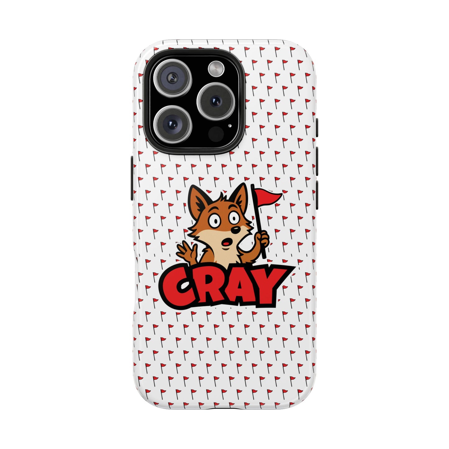 Cray Phone Case - White - Red Flag Fox