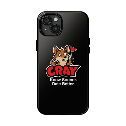 Cray Phone Case (tagline) - Black - Red Flag Fox