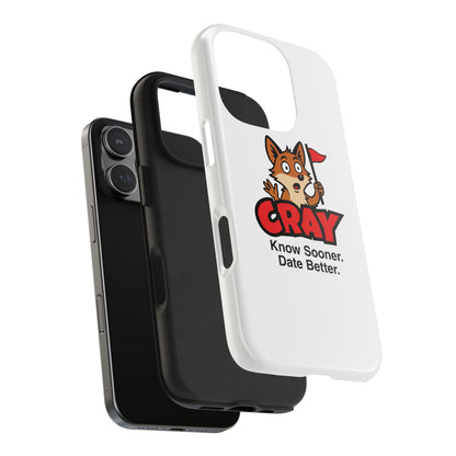 Cray Phone Case (tagline) - White - Red Flag Fox