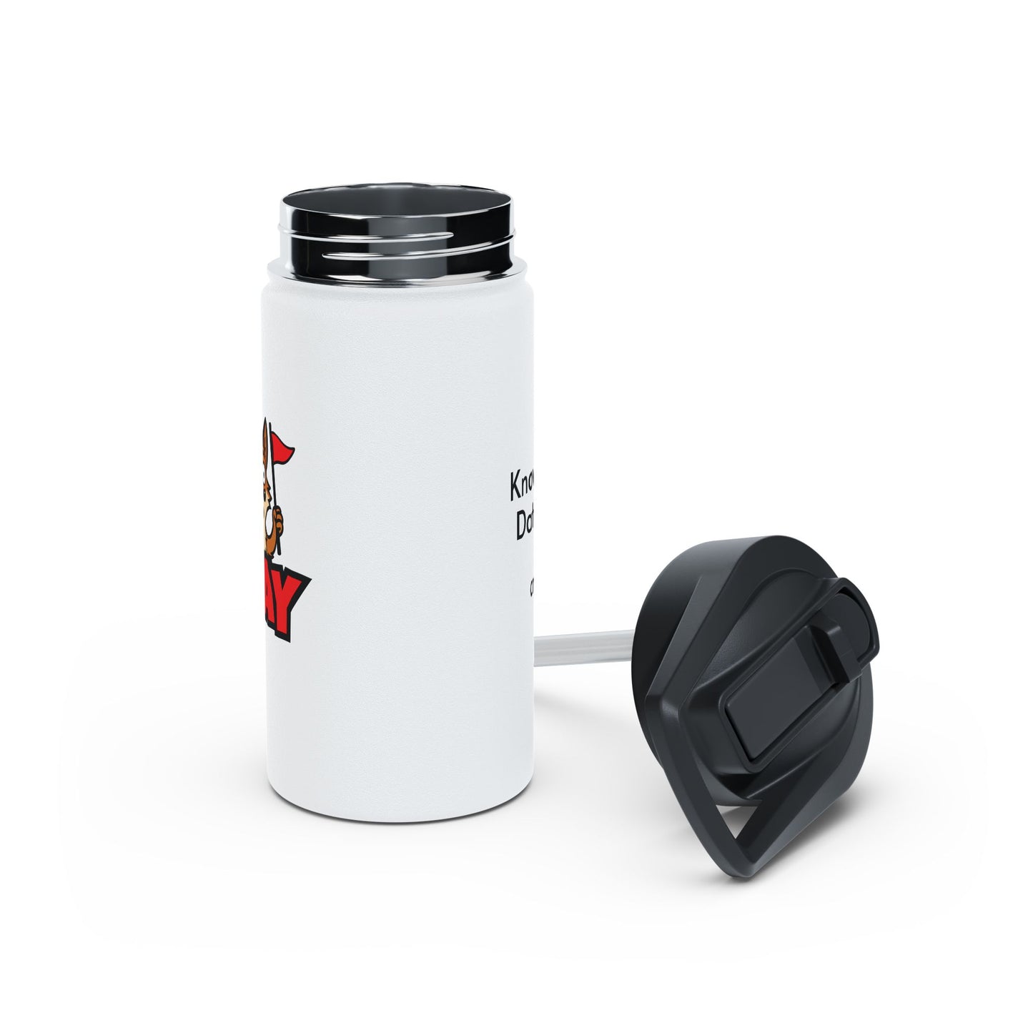 Cray Stainless Steel Water Bottle - White - Red Flag Fox