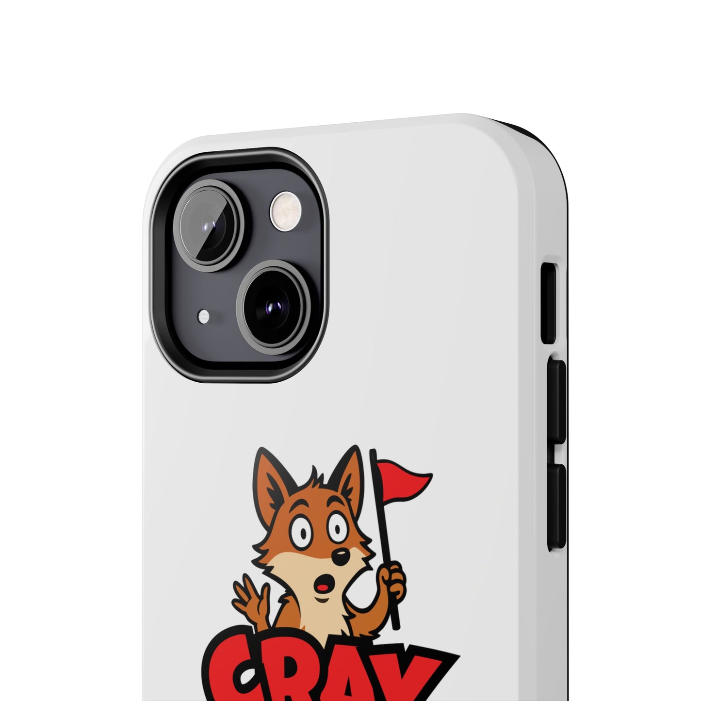 Cray Phone Case (tagline) - White - Red Flag Fox