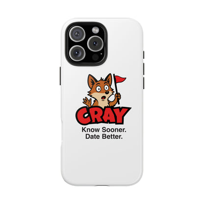 Cray Phone Case (tagline) - White - Red Flag Fox