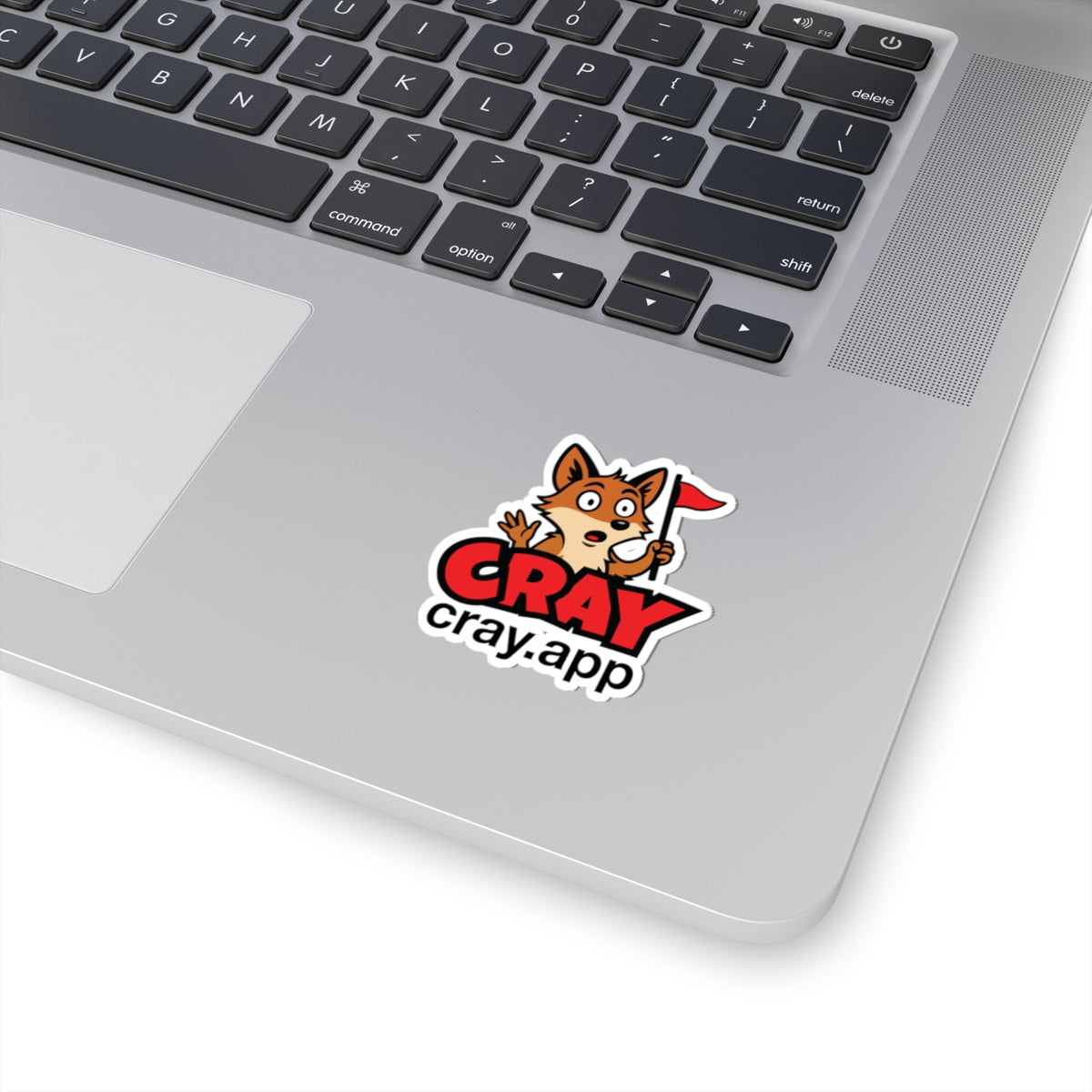 Cray Fox Logo Sticker w/ website (Cray.App)