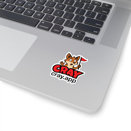 Cray Fox Logo Sticker w/ website (Cray.App)