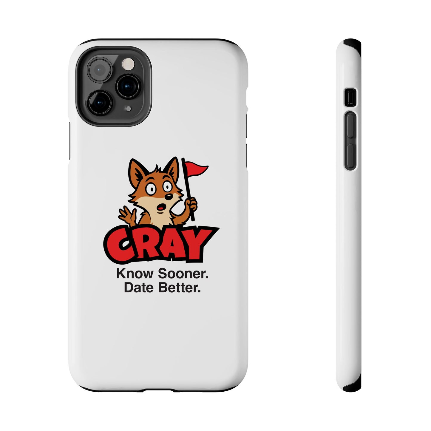 Cray Phone Case (tagline) - White - Red Flag Fox