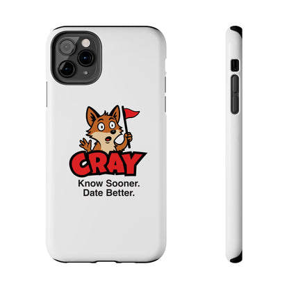 Cray Phone Case (tagline) - White - Red Flag Fox