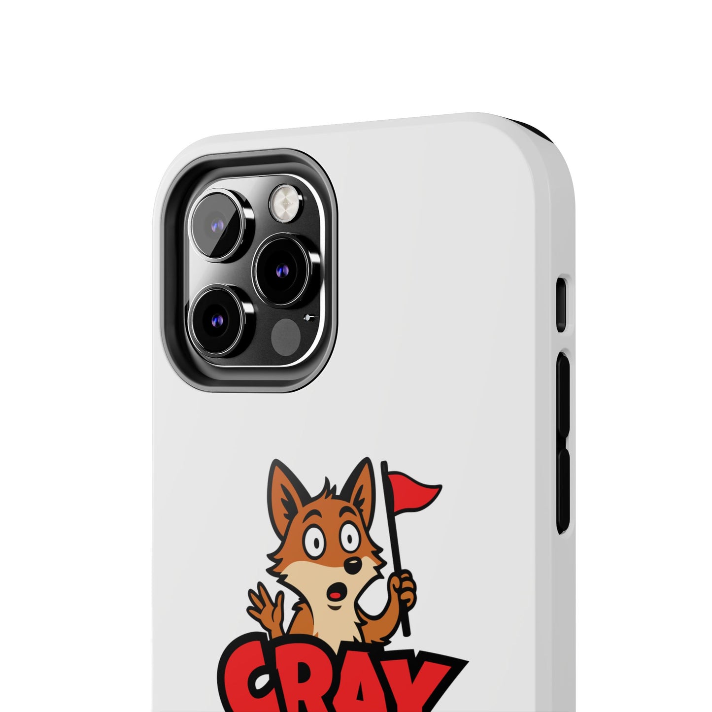 Cray Phone Case (tagline) - White - Red Flag Fox