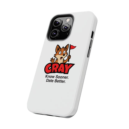 Cray Phone Case (tagline) - White - Red Flag Fox