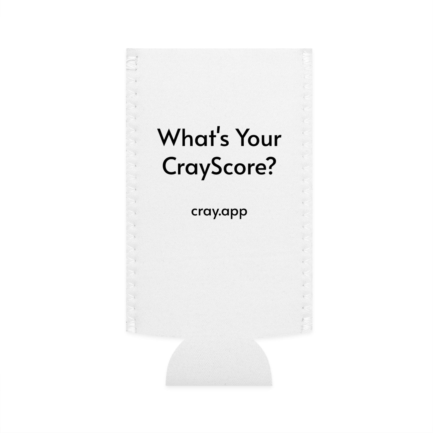 Cray Slim Can Cooler (tagline) - White - Red Flag Fox
