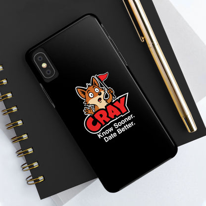 Cray Phone Case (tagline) - Black - Red Flag Fox