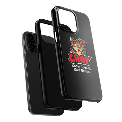 Cray Phone Case (tagline) - Black - Red Flag Fox