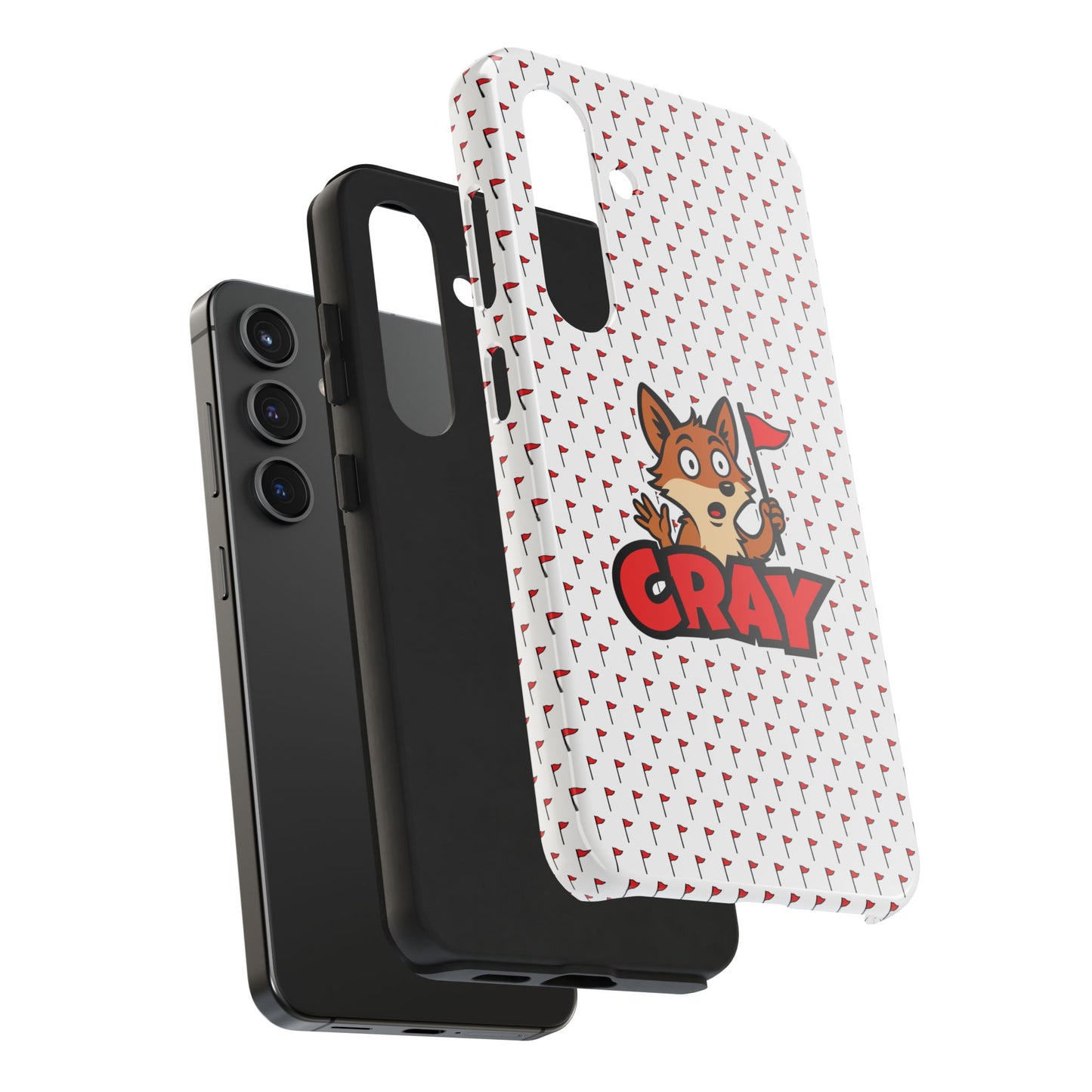 Cray Phone Case - White - Red Flag Fox