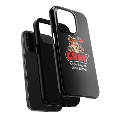 Cray Phone Case (tagline) - Black - Red Flag Fox