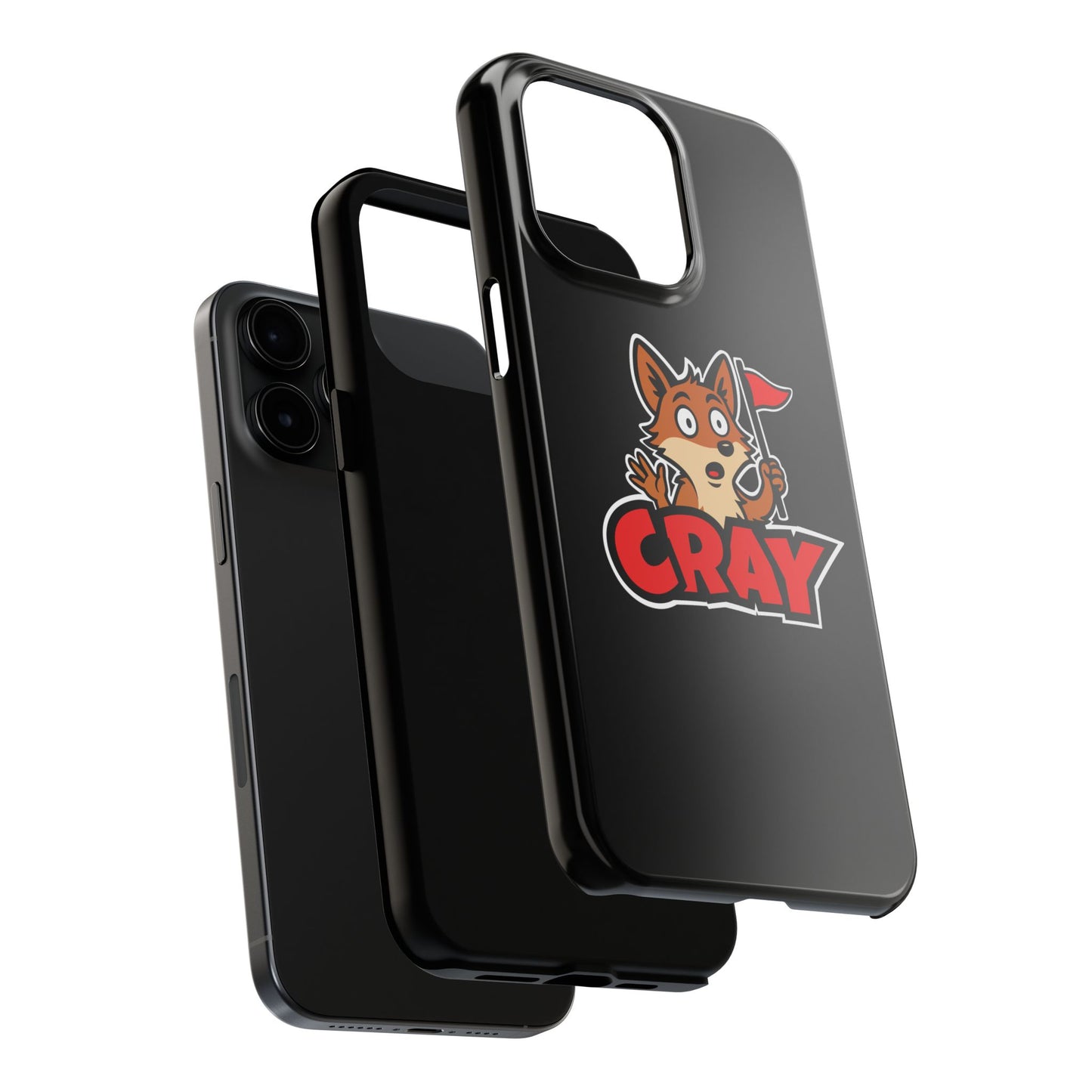 Cray Phone Case - Black - Red Flag Fox