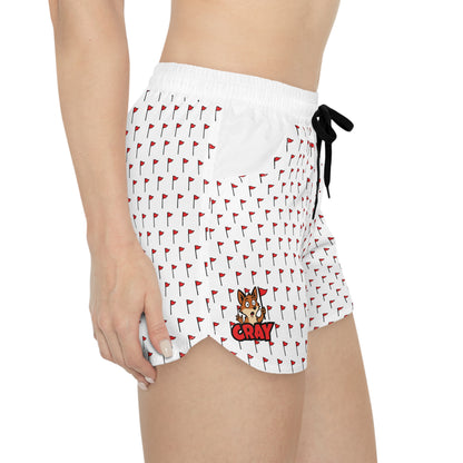 Women's Casual Shorts w/ Flag Pattern and Cray Logo