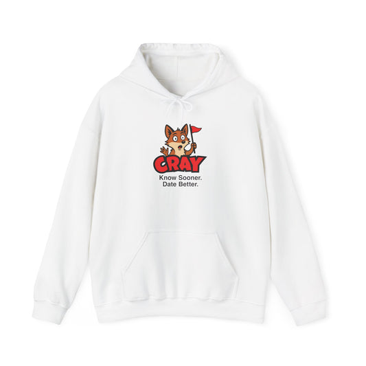 Cray Unisex Hoodie (tagline) - White - Red Flag Fox