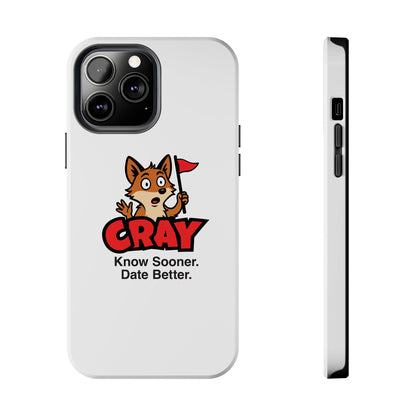 Cray Phone Case (tagline) - White - Red Flag Fox