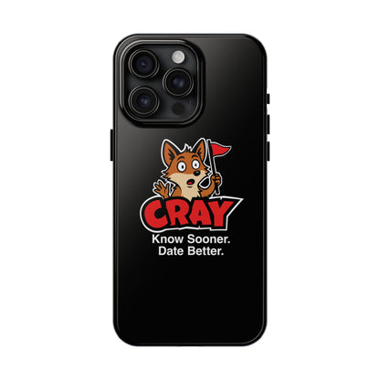Cray Phone Case (tagline) - Black - Red Flag Fox