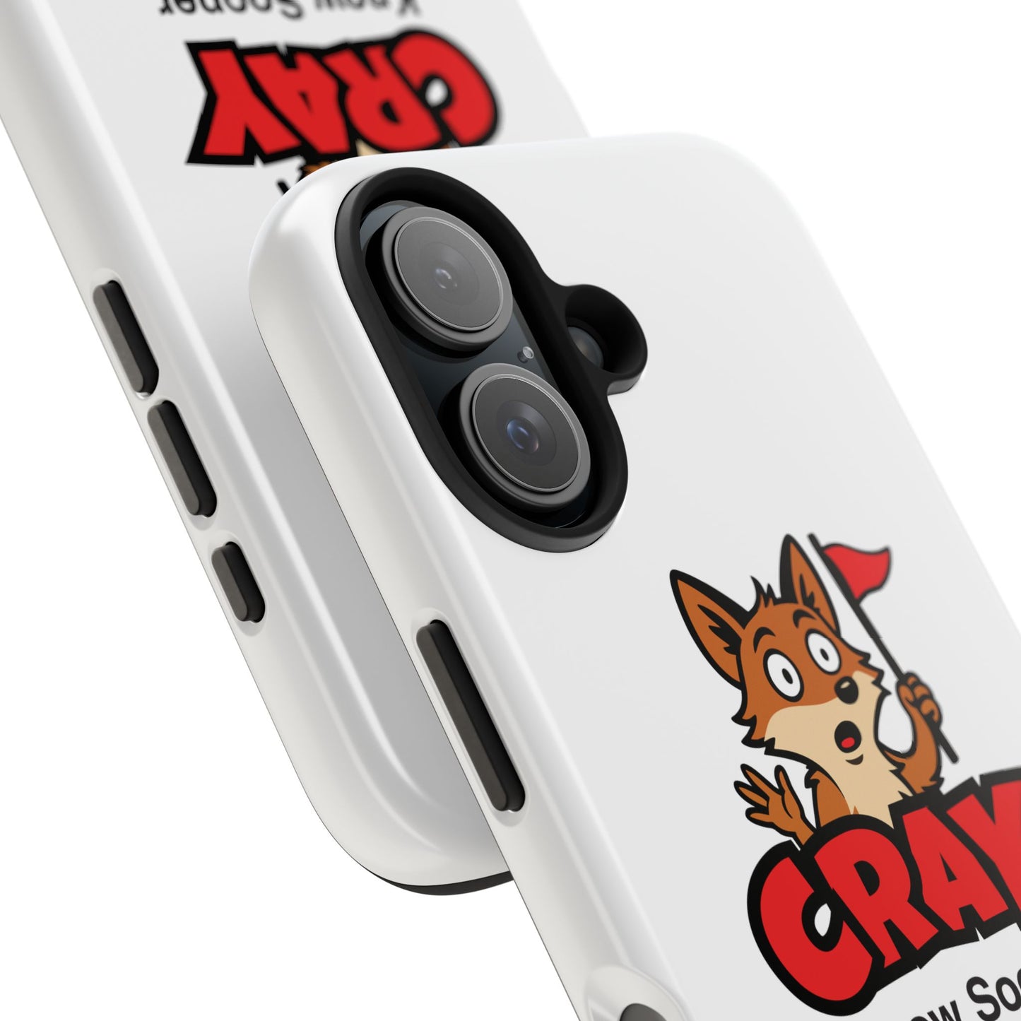 Cray Phone Case (tagline) - White - Red Flag Fox