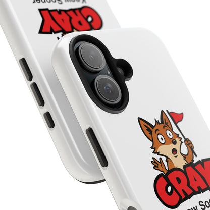 Cray Phone Case (tagline) - White - Red Flag Fox