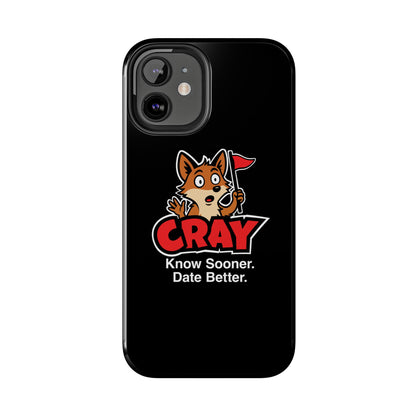 Cray Phone Case (tagline) - Black - Red Flag Fox