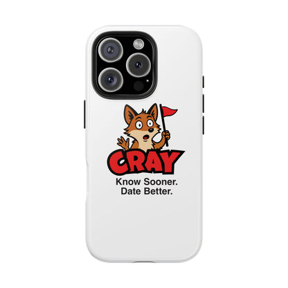 Cray Phone Case (tagline) - White - Red Flag Fox