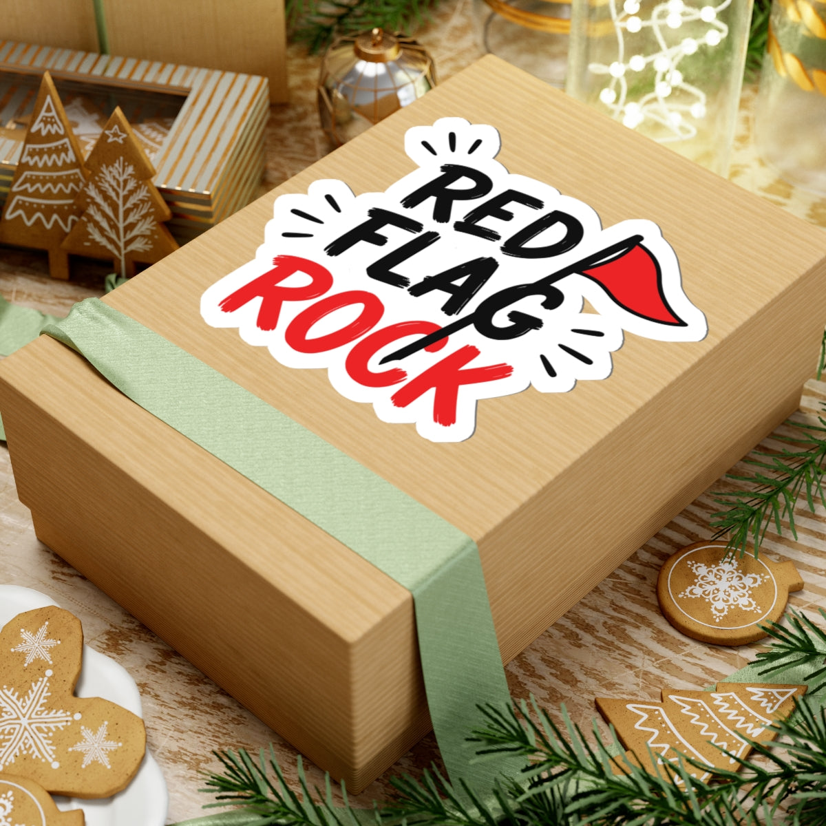 Red Flag Rock Sticker