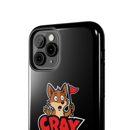 Cray Phone Case (tagline) - Black - Red Flag Fox