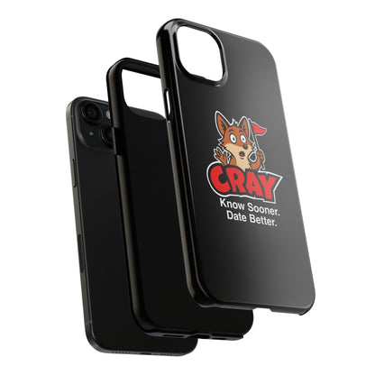 Cray Phone Case (tagline) - Black - Red Flag Fox