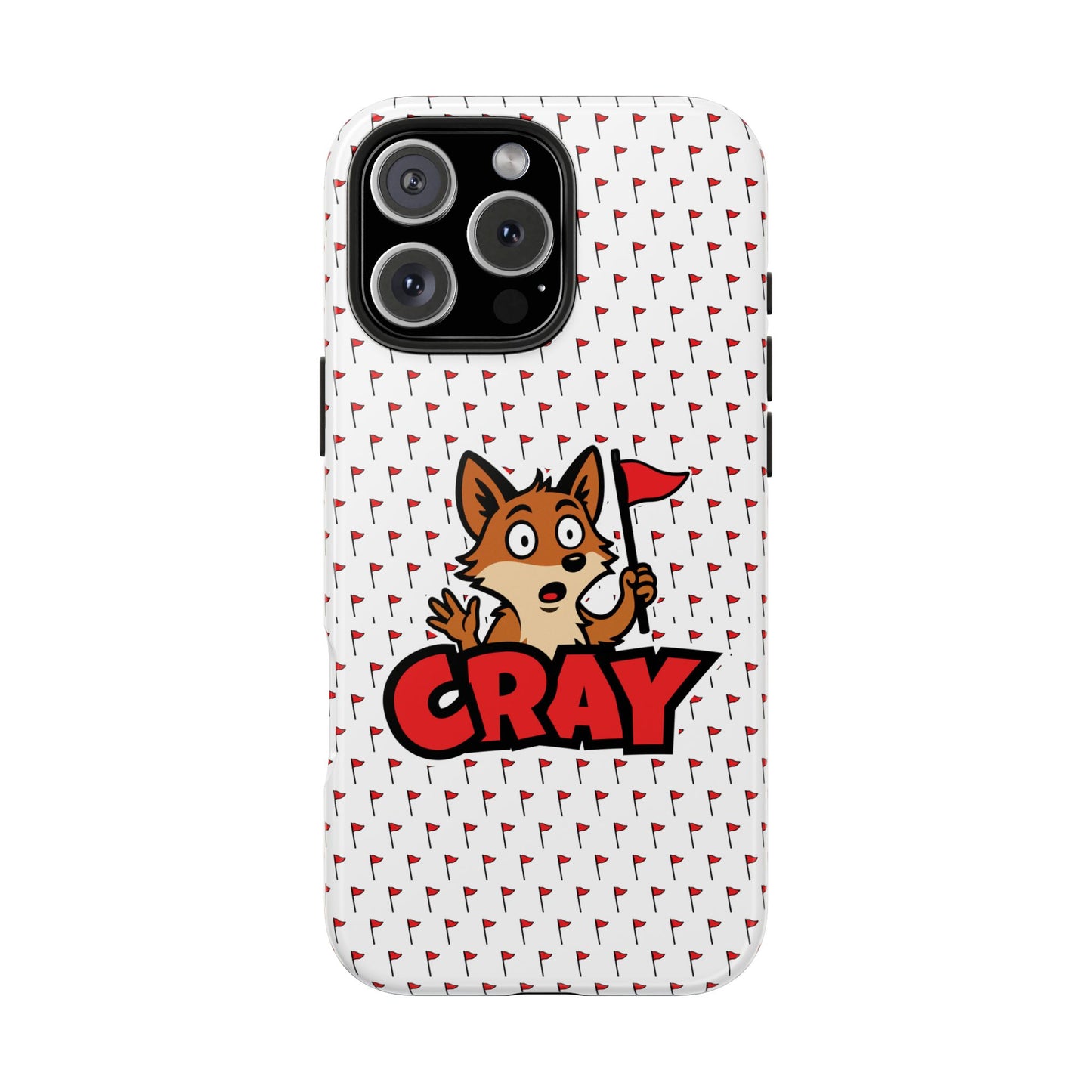 Cray Phone Case - White - Red Flag Fox
