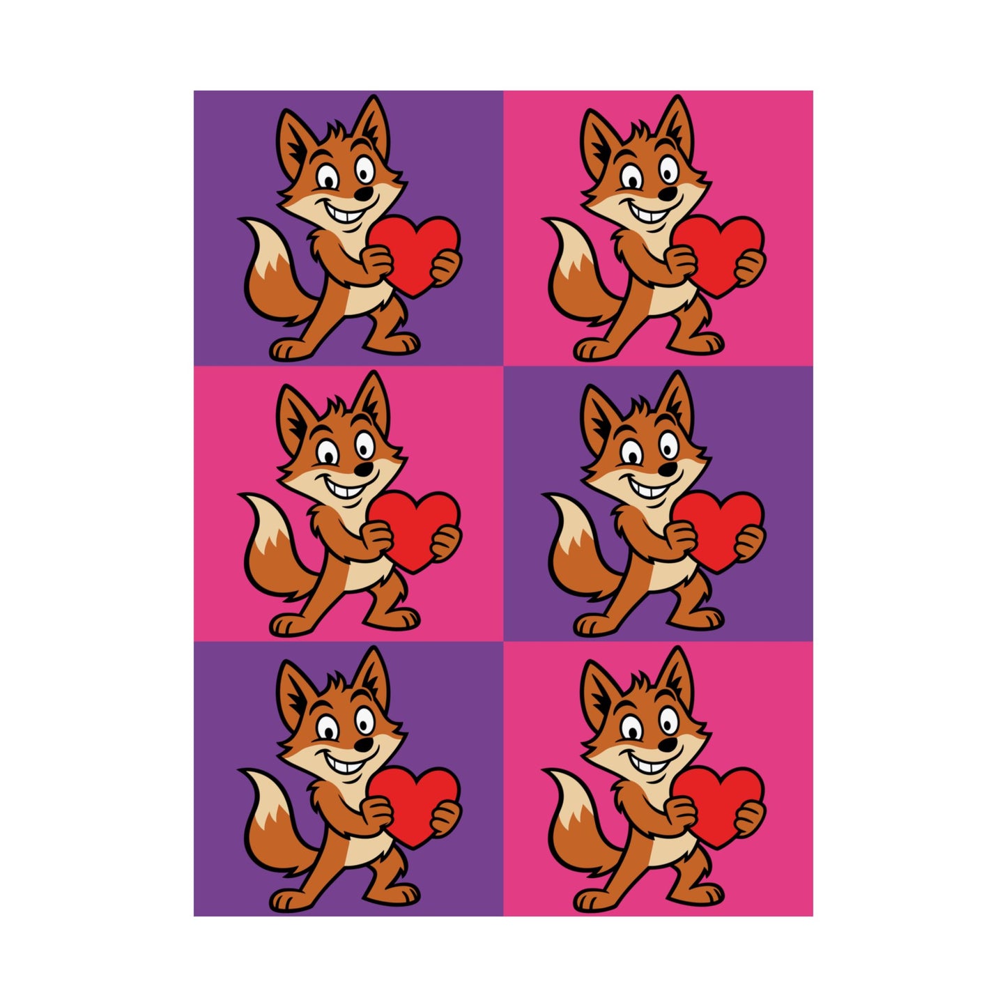 Cray Pink and Purple Fox Poster (18"x24")