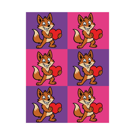 Cray Pink and Purple Fox Poster (18"x24")