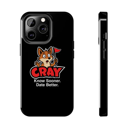 Cray Phone Case (tagline) - Black - Red Flag Fox
