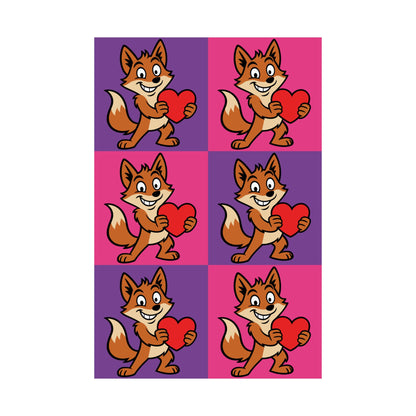 Cray Pink and Purple Fox Poster (12"x18")