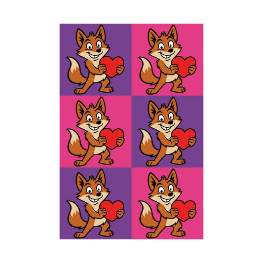 Cray Pink and Purple Fox Poster (12"x18")