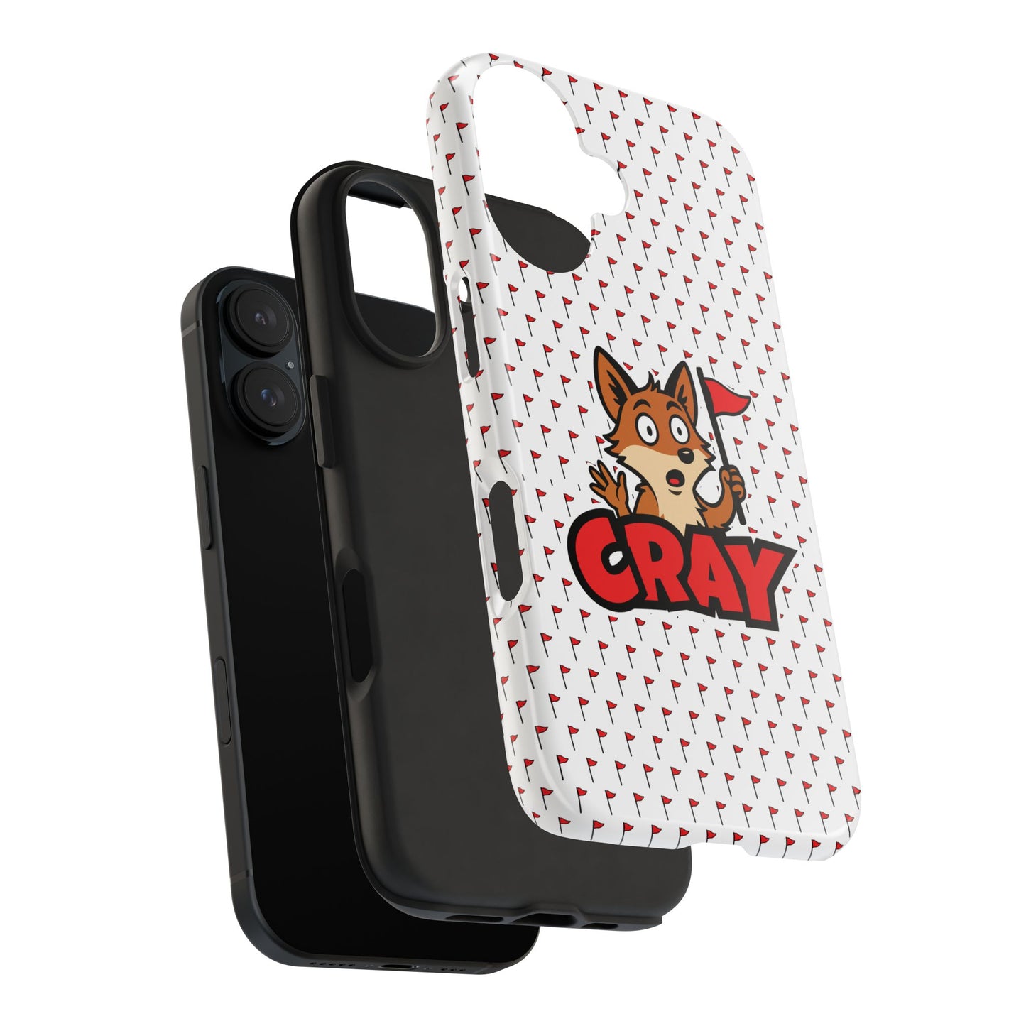 Cray Phone Case - White - Red Flag Fox