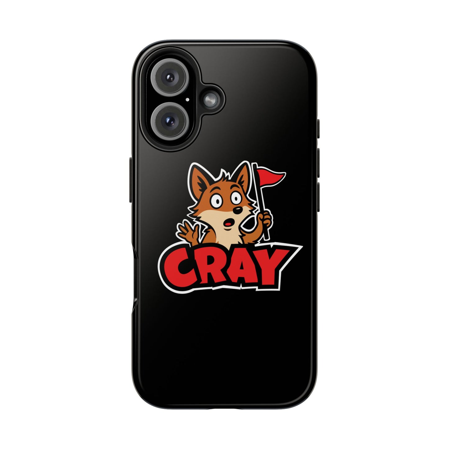 Cray Phone Case - Black - Red Flag Fox