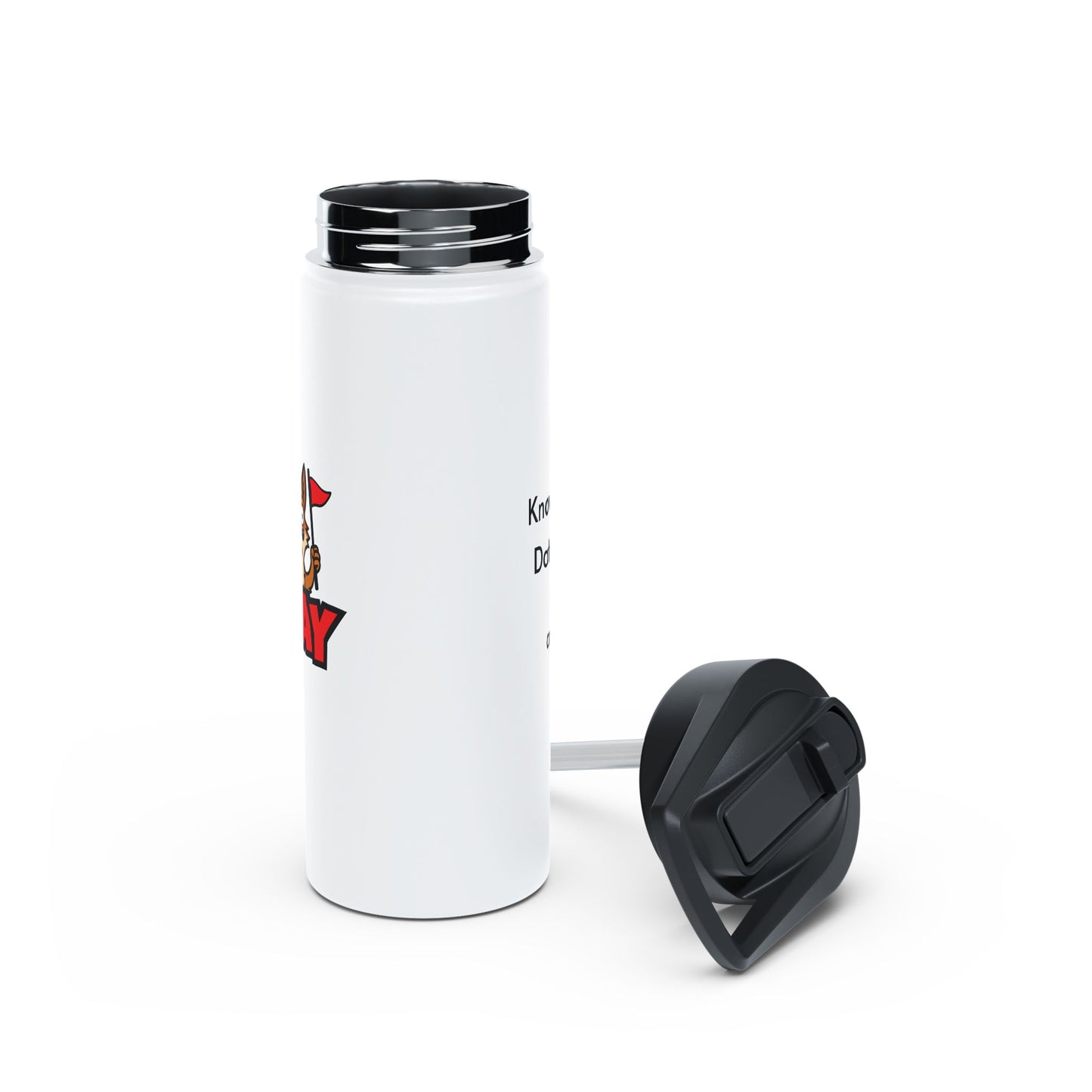 Cray Stainless Steel Water Bottle - White - Red Flag Fox